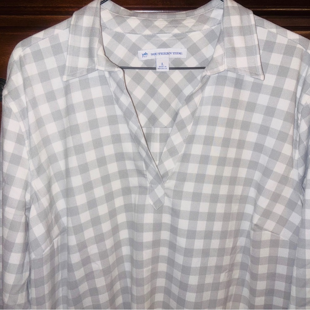 Southern Tide Women’s Gray Checkered Dress